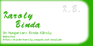 karoly binda business card